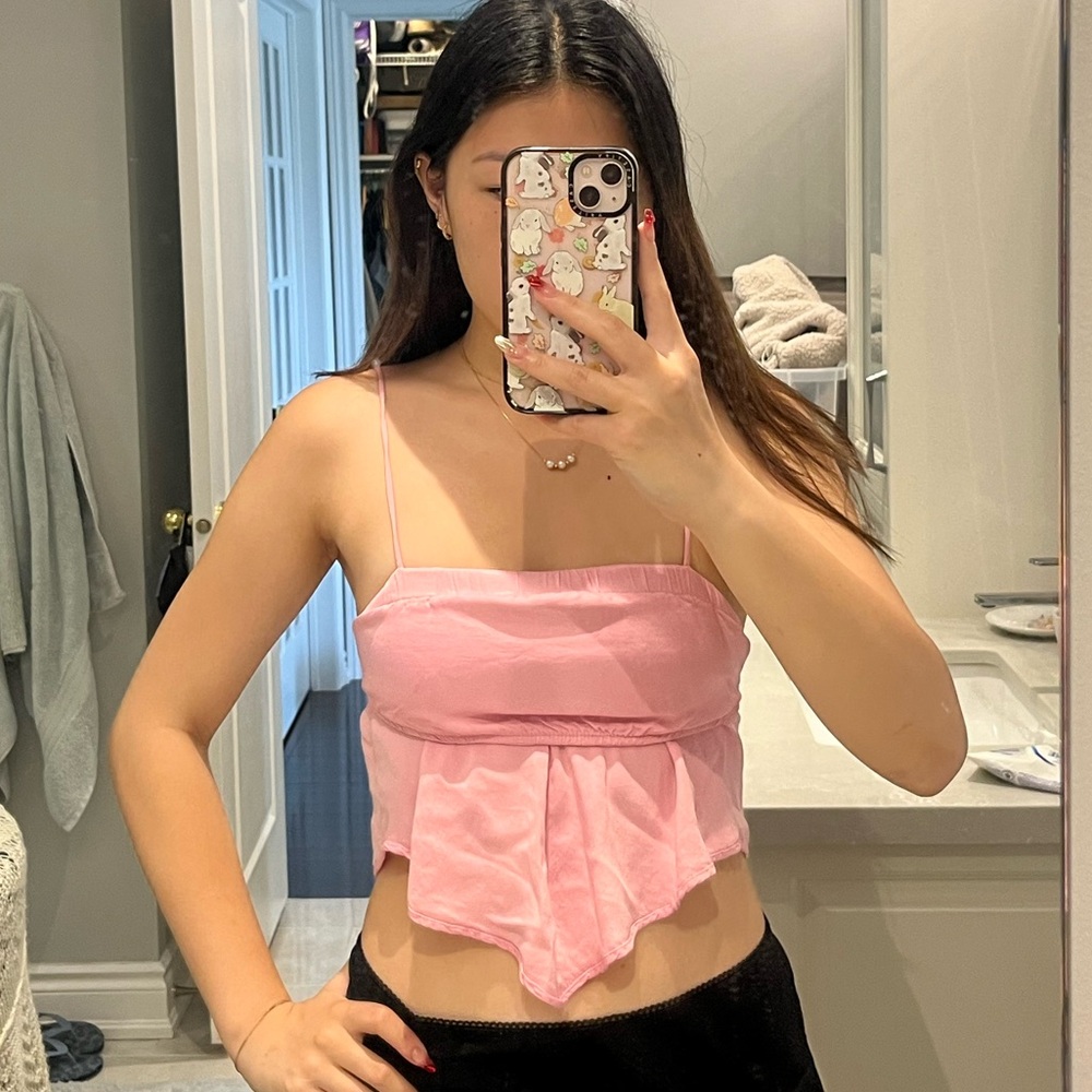 ZARA pink tie top 💕